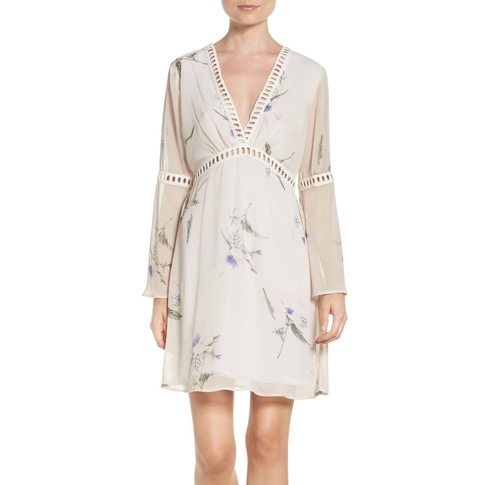 HP🎉NWT Fraiche by J Floral Chiffon Blouson Dress